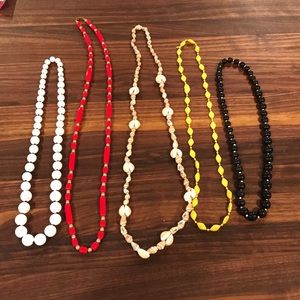 Vintage 1960s beaded Trifari necklace lot of 5